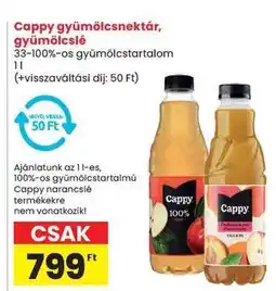 Spar Cappy gyümölcsnektár, gyümölcslé ajánlat