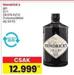 Spar Hendrick's Gin ajánlat
