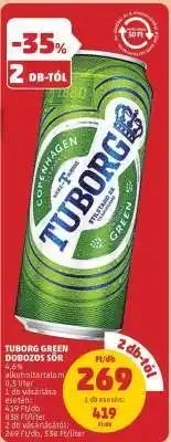 PENNY Tuborg Green dobozos sör ajánlat