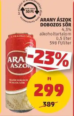 PENNY Arany Ászok Dobozos Sör ajánlat