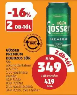 PENNY Gösser Premium Dobozos Sör ajánlat
