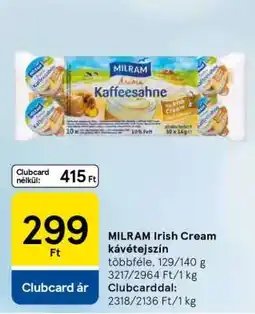 Tesco MILRAM Irish Cream kávétejszín ajánlat