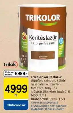 Tesco Trikolor kerítéslazúr ajánlat
