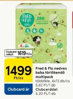 Tesco Fred & Flo nedves baba törlőkendő multipack ajánlat