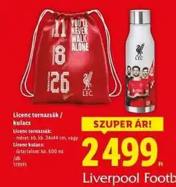 Lidl Liverpool Football Licence Tornazsák / Kulacs ajánlat