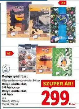 Lidl Design spirálfüzet ajánlat