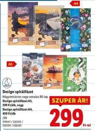Lidl Design spirálfüzet ajánlat