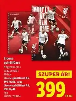 Lidl Licence spirálfüzet ajánlat