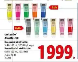 Lidl CRELANDO Akrilfesték ajánlat