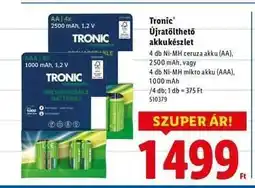 Lidl TRONIC Újratölthető akkukészlet ajánlat
