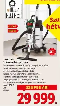 Lidl PARKSIDE Száraz-nedves porszívó ajánlat