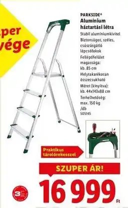 Lidl PARKSIDE Alumínium háztartási létra ajánlat