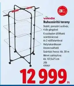 Lidl Vileda Ruhaszárító torony ajánlat