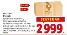 Lidl PARKSIDE Porzsák ajánlat