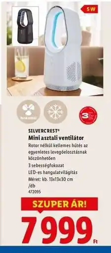 Lidl SILVERCREST Mini asztali ventilátor ajánlat