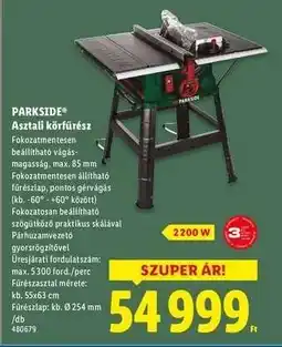 Lidl PARKSIDE Asztali körfűrész ajánlat