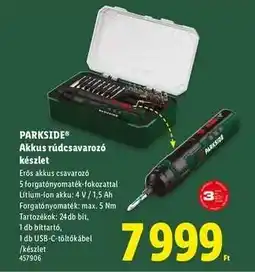 Lidl PARKSIDE Akkus rúdszavarozó készlet ajánlat