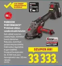 Lidl PARKSIDE PERFORMANCE Prémium akkus sarokcsiszoló készlet ajánlat