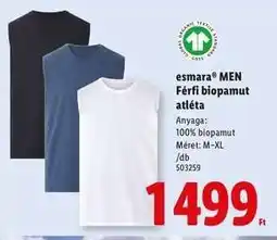 Lidl esmara MEN Férfi biopamut atléta ajánlat