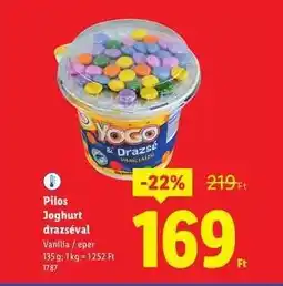 Lidl PILOS Joghurt drazséval ajánlat