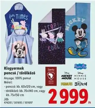 Lidl Kisgyermek poncsó / törölköző ajánlat