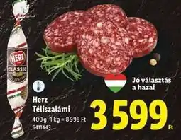 Lidl HERZ Téliszalámi ajánlat