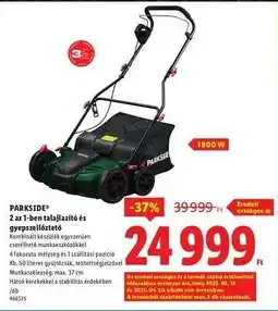 Lidl PARKSIDE 2 az 1-ben talajlazító és gyepszellőztető ajánlat