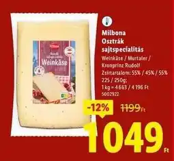 Lidl MILBONA Osztrák sajtspecialitás ajánlat