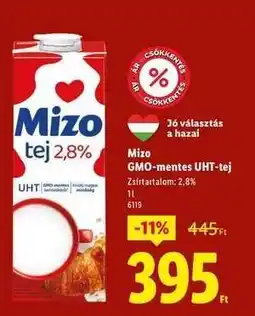 Lidl Mizo GMO-mentes UHT-tej ajánlat