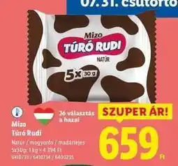 Lidl MIZO Túró Rudi ajánlat