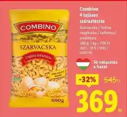 Lidl COMBINO 4 tojásos száraztészta ajánlat