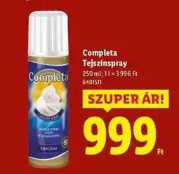 Lidl COMPLETA Tejszínspray ajánlat
