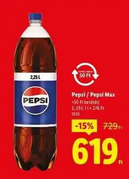 Lidl Pepsi / Pepsi Max ajánlat