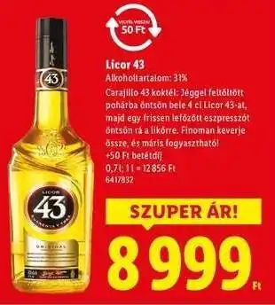 Lidl Licor 43 ajánlat