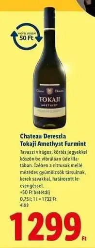 Lidl Chateau Dereszla Tokaji Amethyst Furmint ajánlat
