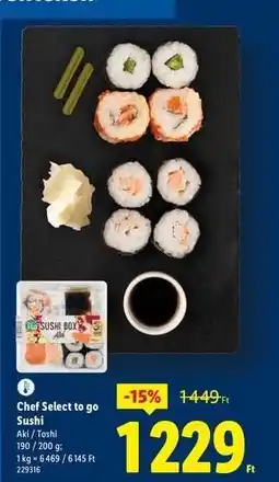 Lidl CHEF SELECT TO GO Sushi ajánlat