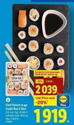 Lidl CHEF SELECT TO GO Sushi box 2 főre ajánlat