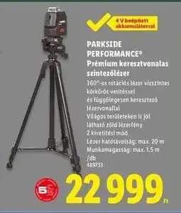 Lidl PARKSIDE PERFORMANCE Prémium keresztvonalas szintezőlézer ajánlat