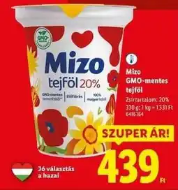 Lidl Mizo GMO-mentes tejföl ajánlat