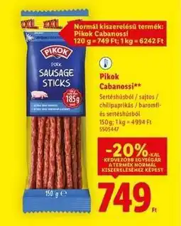 Lidl PIKOK Cabanossi ajánlat