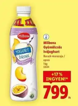 Lidl MILBONA Gyümölcsös ivójoghurt ajánlat