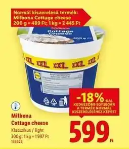 Lidl MILBONA Cottage cheese ajánlat