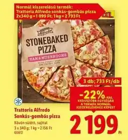 Lidl TRATTORIA ALFREDO Sonkás-gombás pizza ajánlat