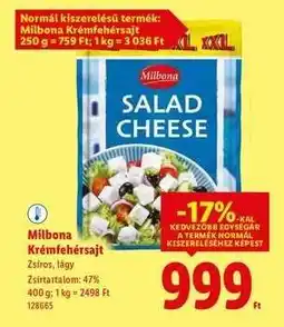 Lidl MILBONA Krémfehérsajt ajánlat