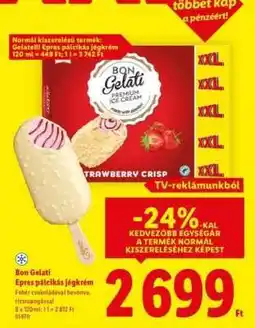 Lidl BON GELATI Epres pálcikás jégkrém ajánlat