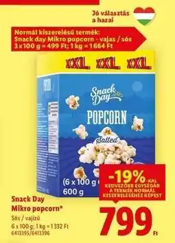Lidl SNACK DAY Mikro popcorn ajánlat