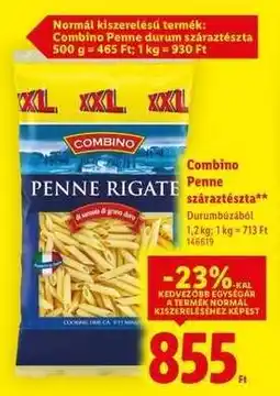Lidl COMBINO Penne száraztészta ajánlat