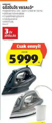 ALDI Gőzölős vasaló ajánlat