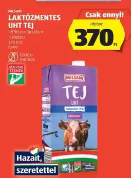 ALDI MILSANI LAKTÓZMENTES UHT TEJ ajánlat