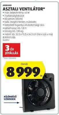 ALDI Asztali Ventilátor ajánlat